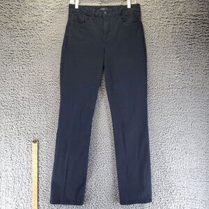 Nydj Jeans Womens 10 Black Marilyn Straight Stretch Denim